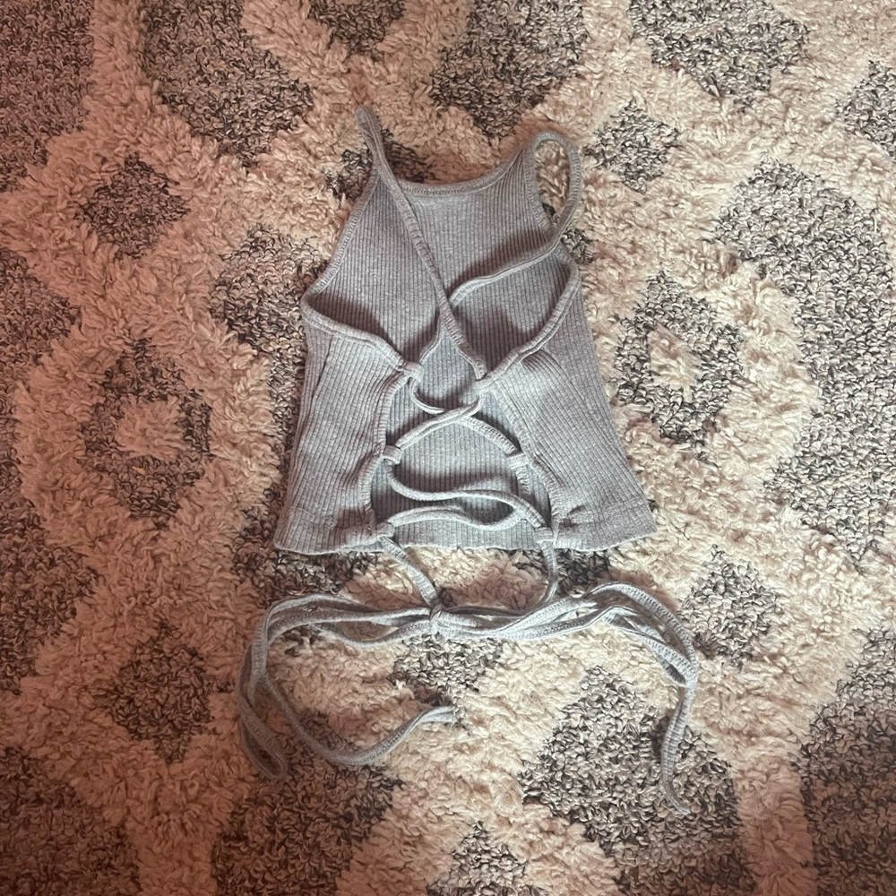 Halter top with tie up back